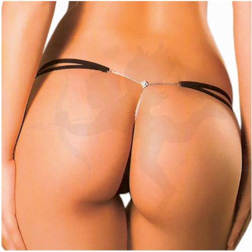 Tanga Colaless Negra Con Cadenita