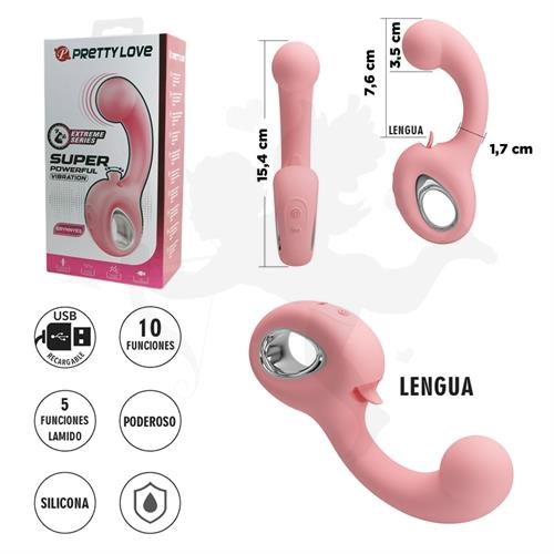Estimulador de punto G con 5 funciones de lamido y carga USB
